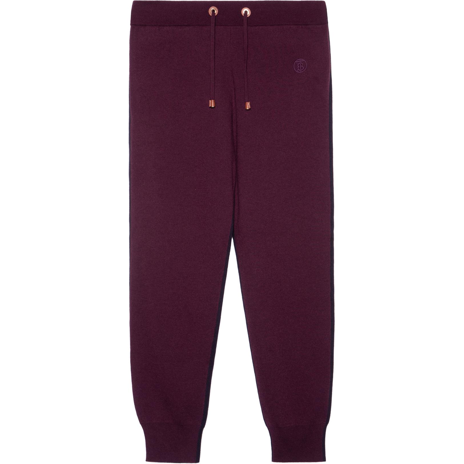 (Women) Burberry  Two-Tone Jogger Knit Pants in Dark Chestnut Color. 80484261
