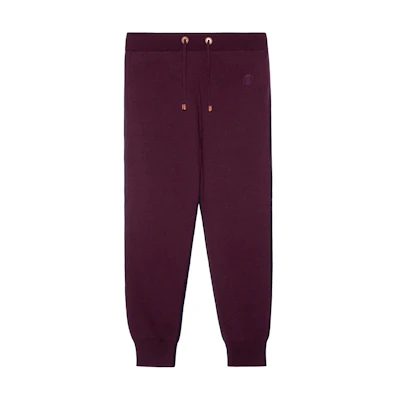 (Women) Burberry Two-Tone Jogger Knit Pants in Dark Chestnut Color. 80484261