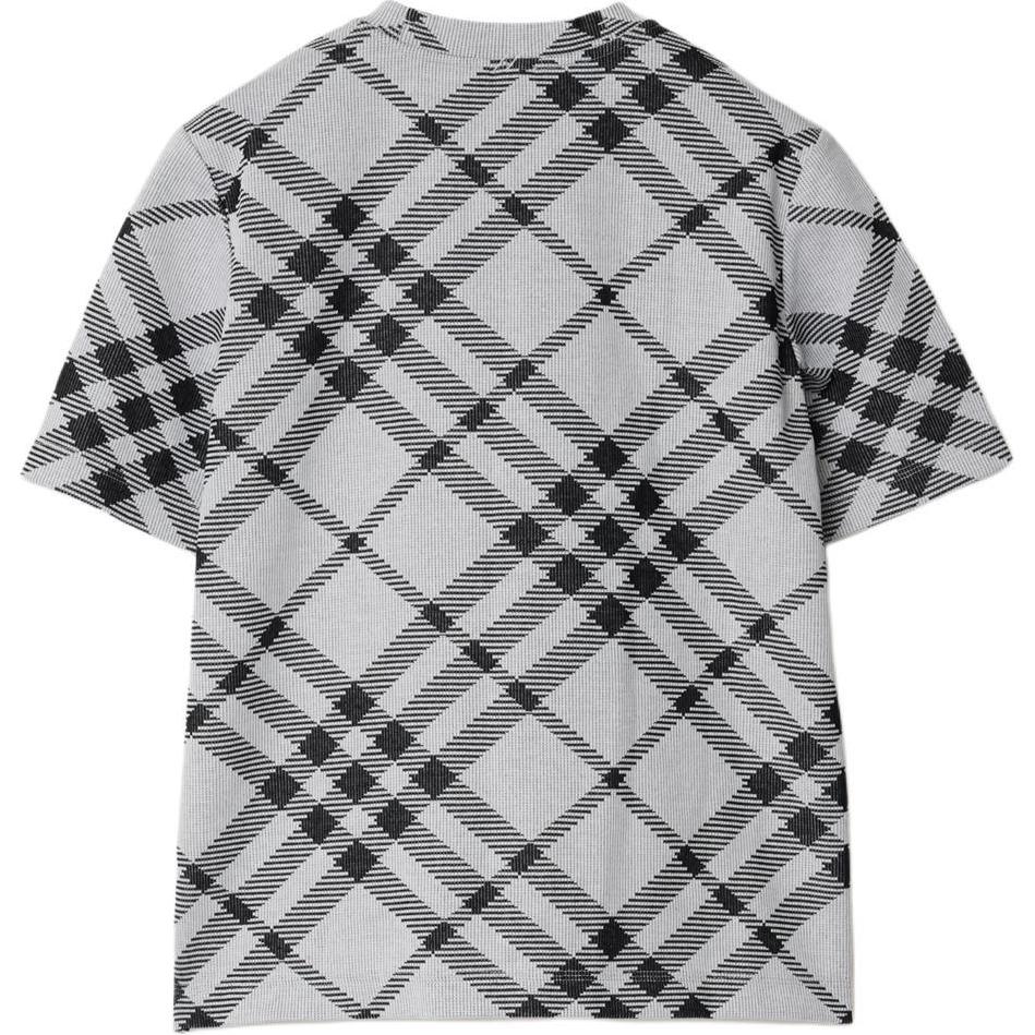 (Women) Burberry  White Check Print Crew Neck Casual Short Sleeve T-Shirt. 80880611 圖 3