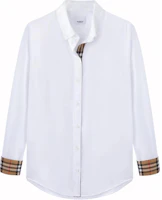 (Women) Burberry White Checkered Collared Long-Sleeve Shirt. 80733091 (Women) Burberry White Checkered Collared Long-Sleeve Shirt. 80733091