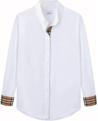 (W) 버버리 화이트 체크 카라 긴팔 셔츠. 80733091 Order (W) 버버리 화이트 체크 카라 긴팔 셔츠. 80733091