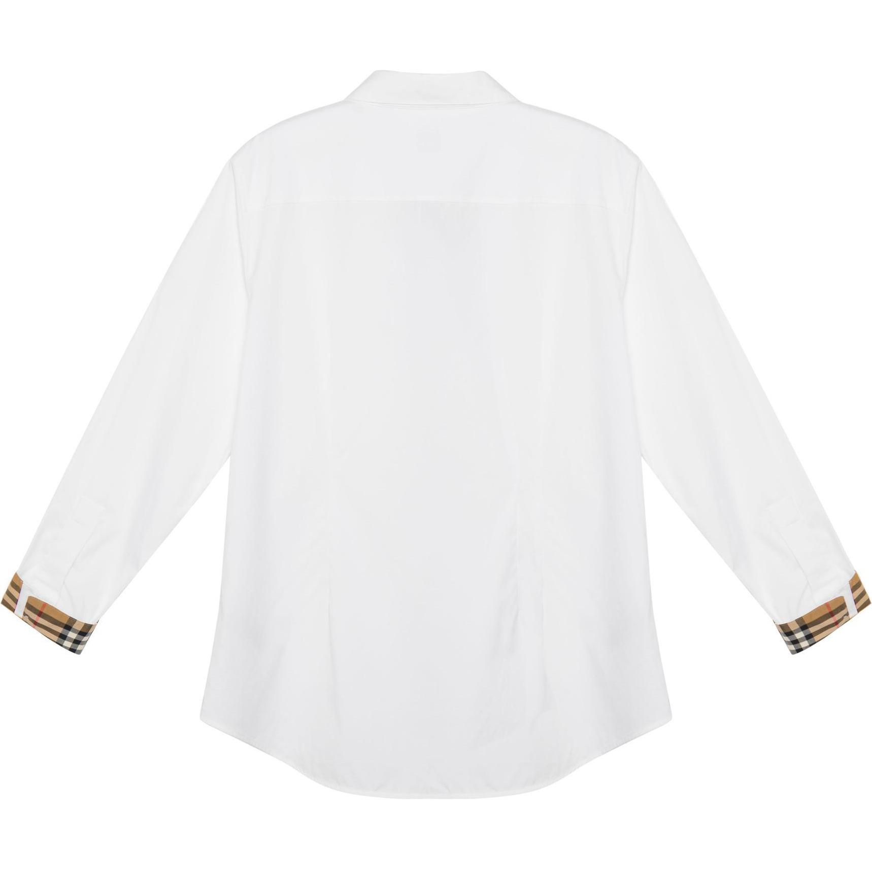 Lookbook (W) 博柏利 白色格纹长袖衬衫 80733091