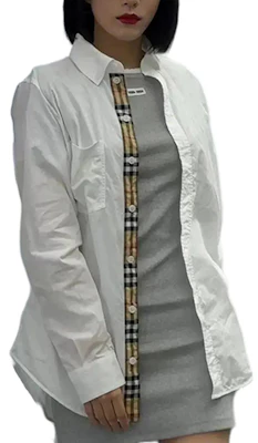 (W) 버버리 화이트 체크 카라 긴팔 셔츠. 80733091 Purchase (W) 버버리 화이트 체크 카라 긴팔 셔츠. 80733091