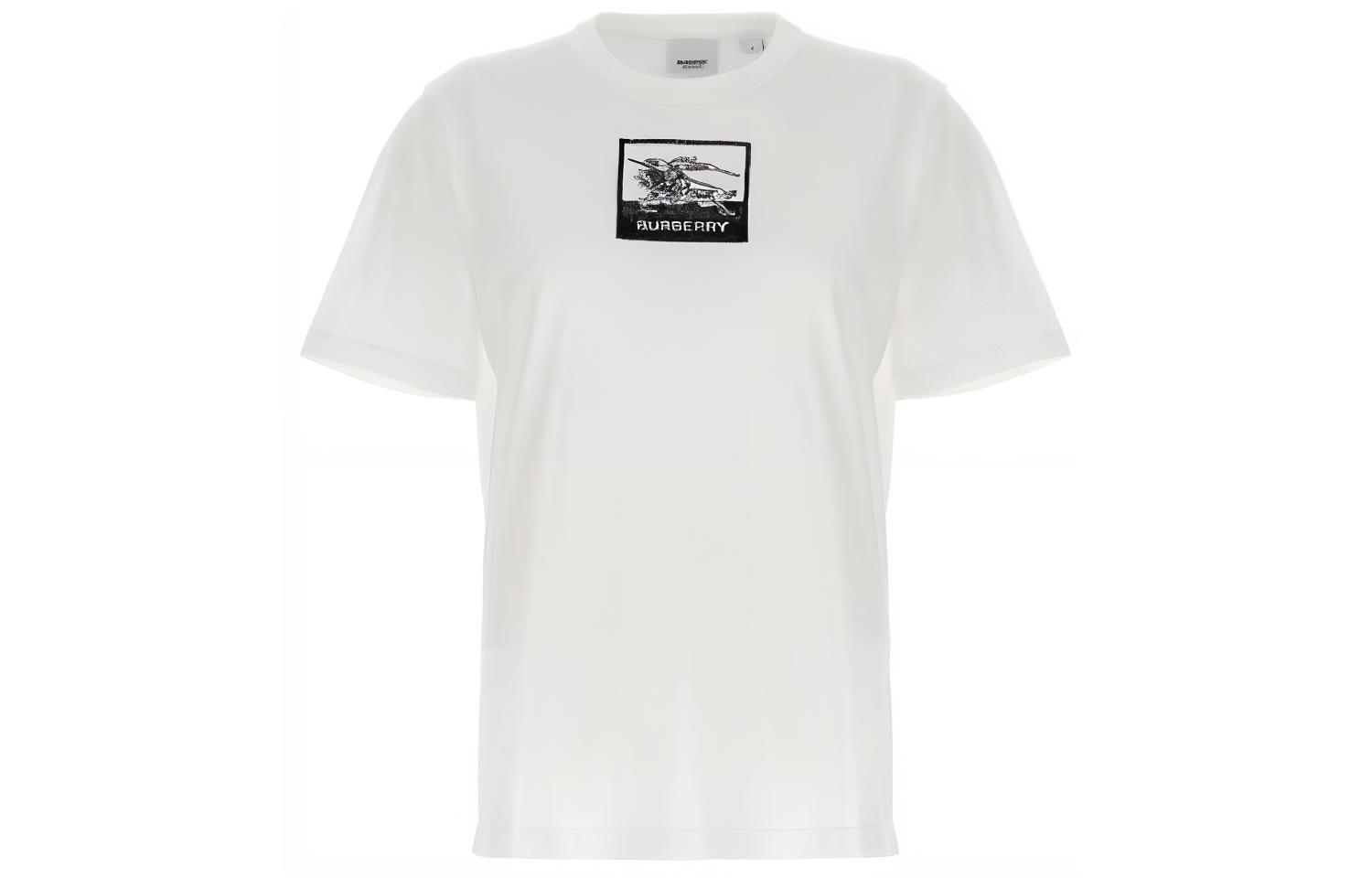 (Women) Burberry  White Crew Neck Letter Logo Print Short-Sleeve T-Shirt 8071668 圖 2