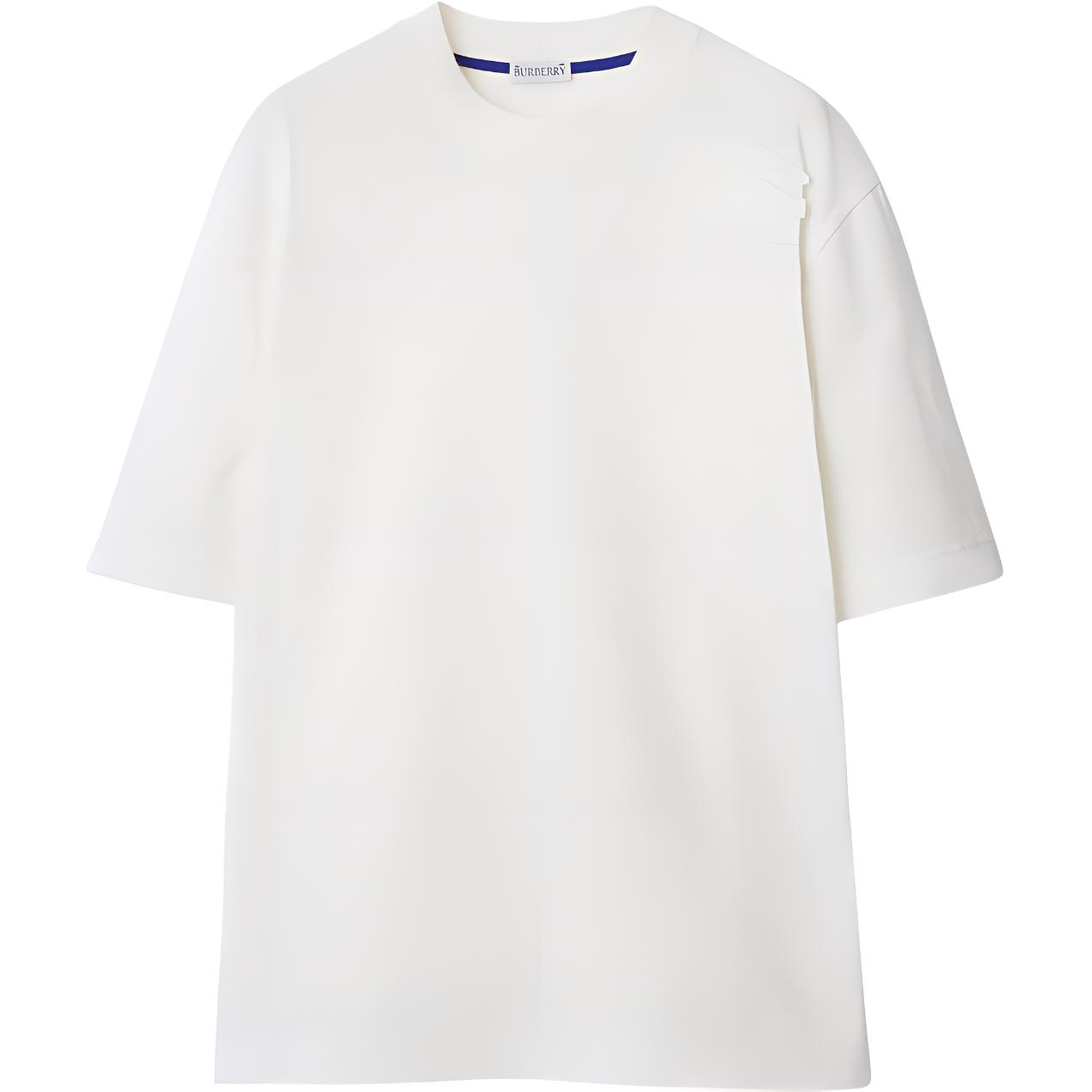 Buy (Women) Burberry  White Crewneck Loose Fit Short Sleeve Plain T-Shirt. 80849661