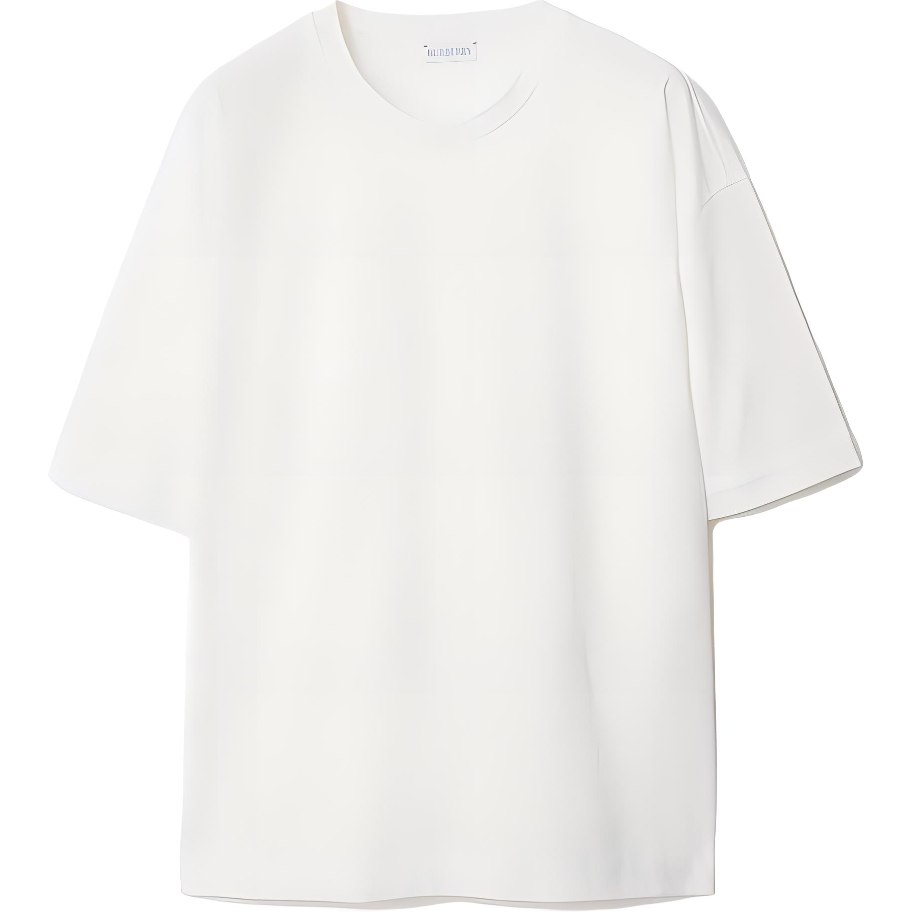 (Women) Burberry  White Crewneck Loose Fit Short Sleeve T-Shirt. 80847831