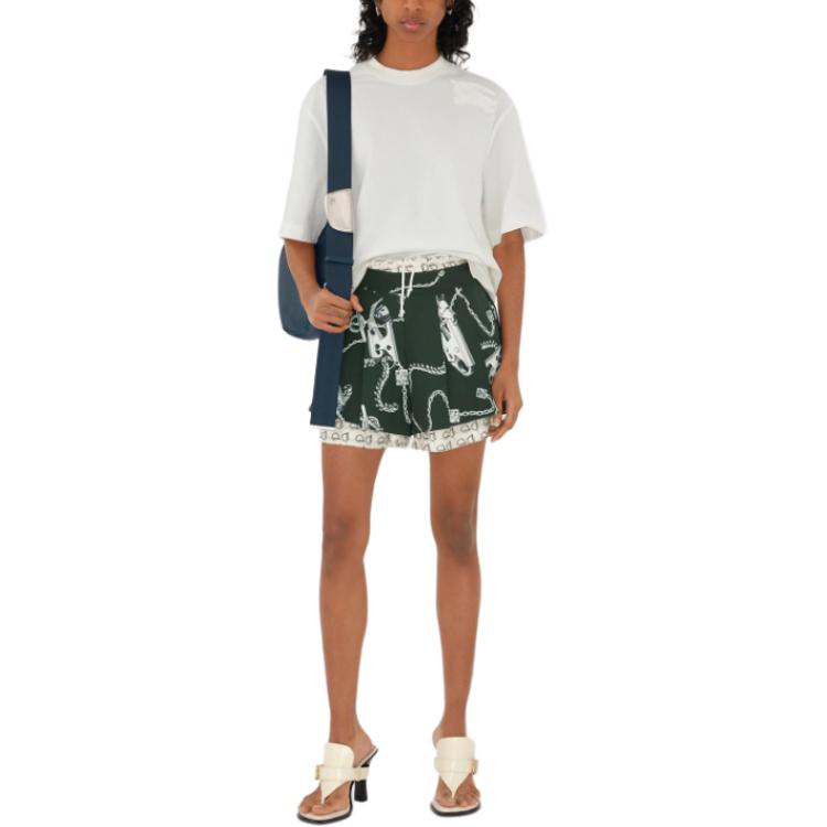 Shop (Women) Burberry  White Crewneck Loose Fit Short Sleeve Plain T-Shirt. 80849661