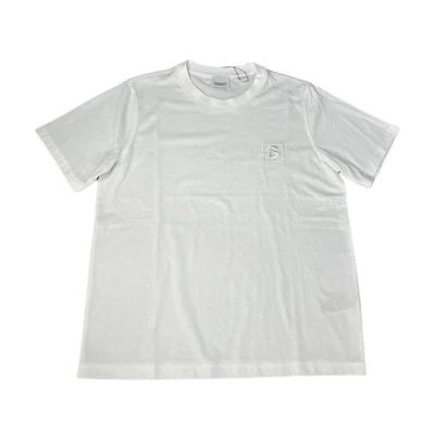 (Women) Burberry White Embroidered Letter Oversized Crewneck T-Shirt. 80808661