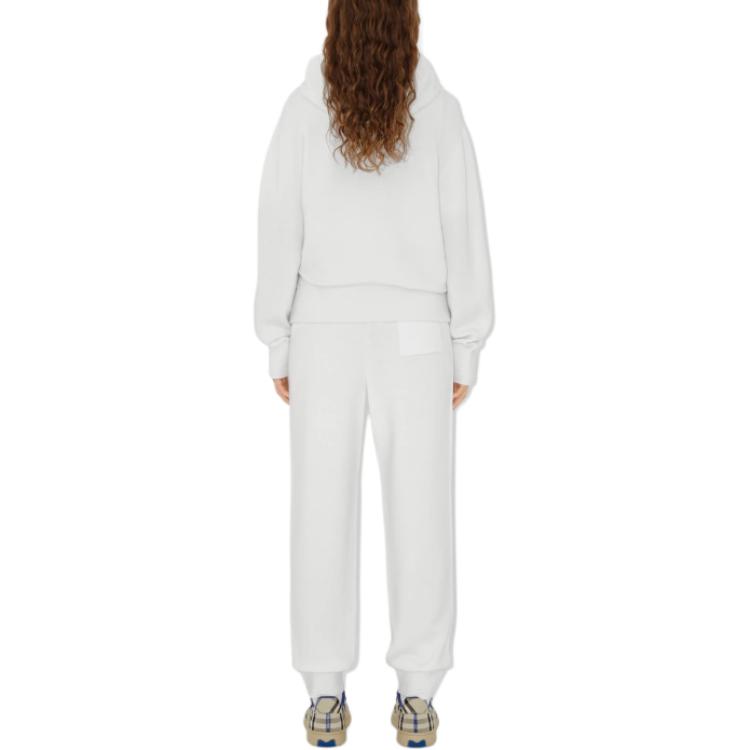(Women) Burberry  White Embroidered Logo Zip-Up Hoodie Long Sleeve Sweater. 80944431 圖 5