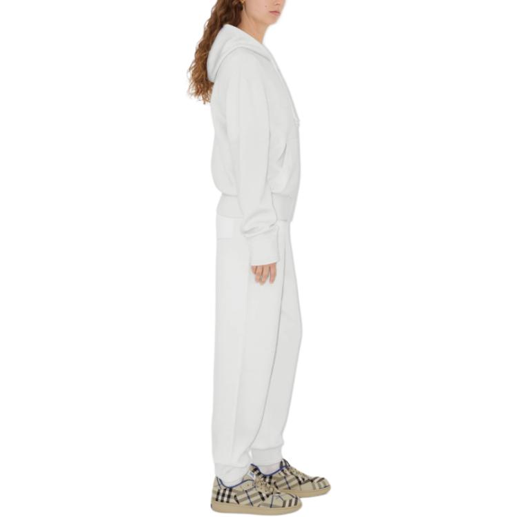 (Women) Burberry  White Embroidered Logo Zip-Up Hoodie Long Sleeve Sweater. 80944431 圖 6