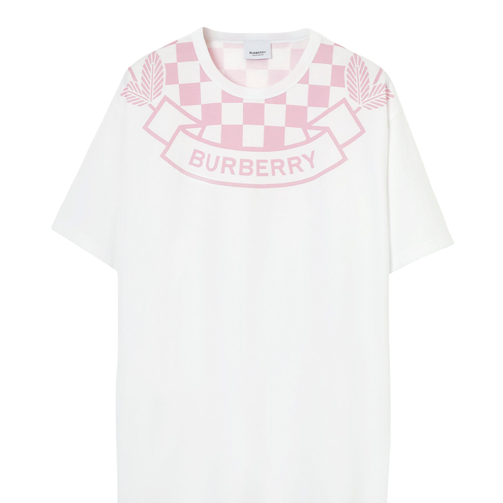 Buy (Women) Burberry  White Graphic Print Crewneck Short Sleeve T-Shirt. 80721481