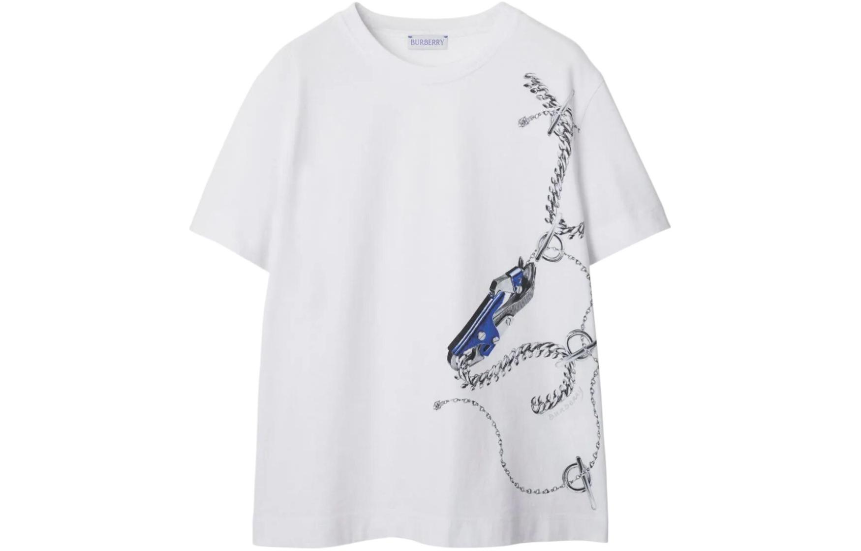 Order (Women) Burberry  White Jewelry Print Crewneck Oversized Short-Sleeve T-Shirt SS24. 80882151