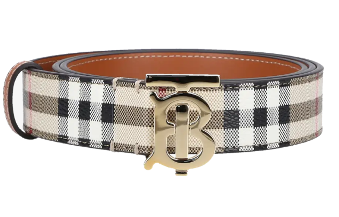 (Women) Burberry  White Leather Belt with Logo Smooth Buckle, 3CM Width. 8070410 圖 2