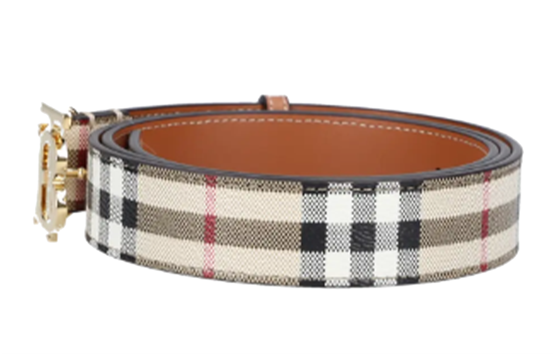 (Women) Burberry  White Leather Belt with Logo Smooth Buckle, 3CM Width. 8070410 圖 3