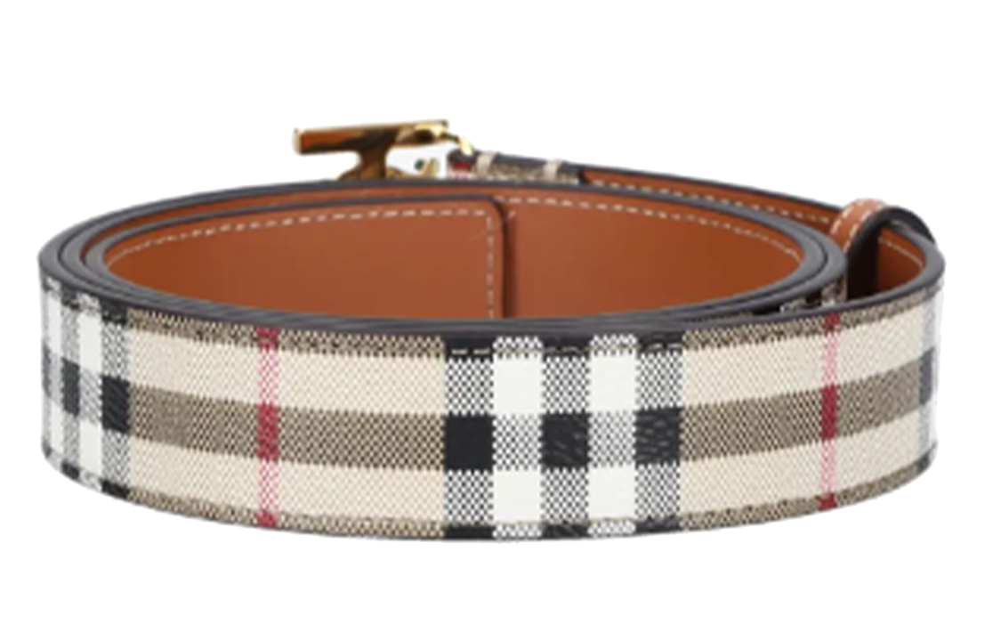 (Women) Burberry  White Leather Belt with Logo Smooth Buckle, 3CM Width. 8070410 圖 4