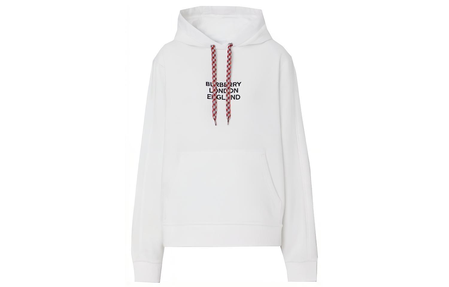 (Women) Burberry  White Letter Embroidered Hoodie 80464681