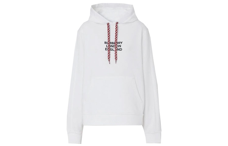 Order (W) 博柏利 白色字母刺绣连帽衫 80464681