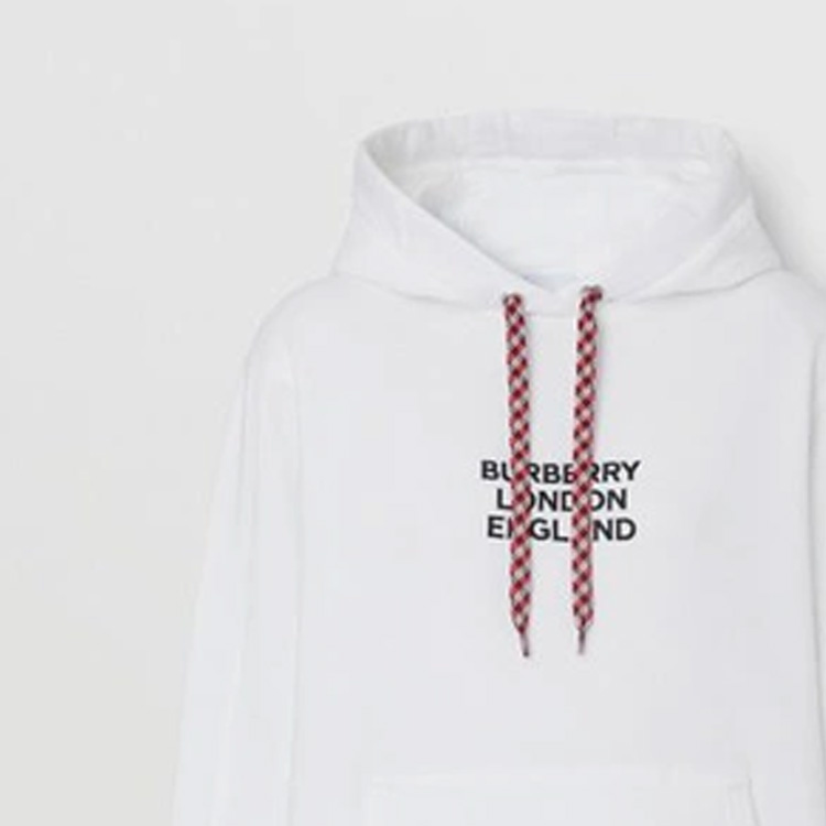 Lookbook (W) 博柏利 白色字母刺绣连帽衫 80464681