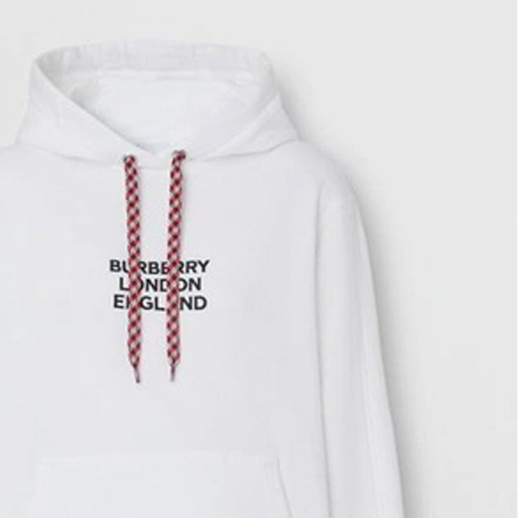 Shop (W) 博柏利 白色字母刺绣连帽衫 80464681