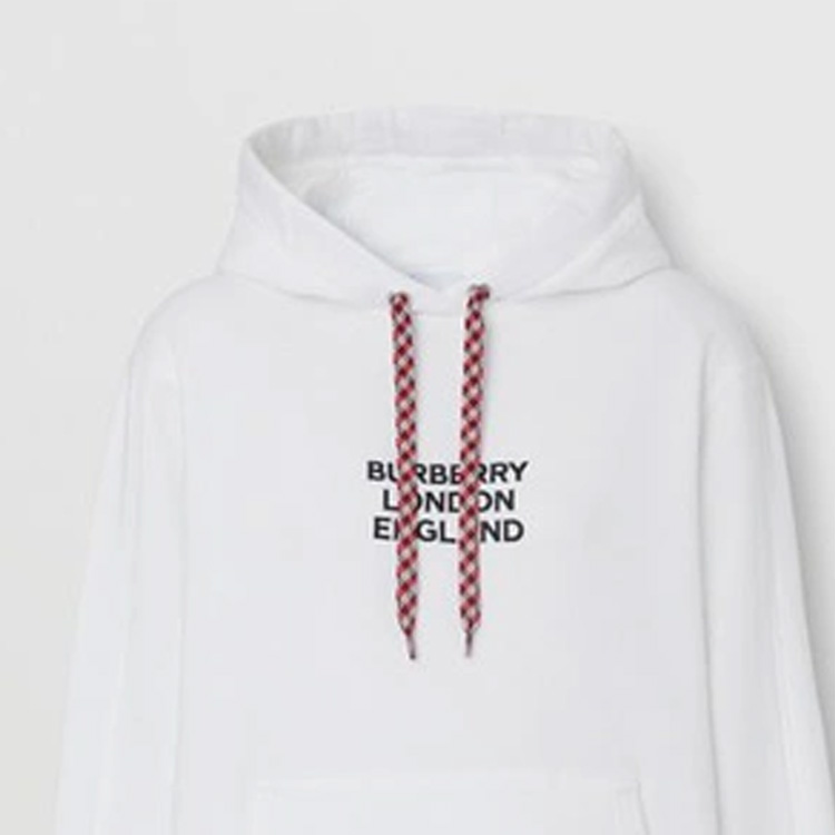 Sizing (W) 博柏利 白色字母刺绣连帽衫 80464681