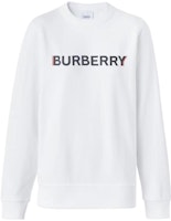 (Women) Burberry White Letter Print Crewneck Long Sleeve Sweatshirt. 80526601 (Women) Burberry White Letter Print Crewneck Long Sleeve Sweatshirt. 80526601