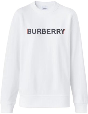 (Women) Burberry White Letter Print Crewneck Long Sleeve Sweatshirt. 80526601 Order (Women) Burberry White Letter Print Crewneck Long Sleeve Sweatshirt. 80526601