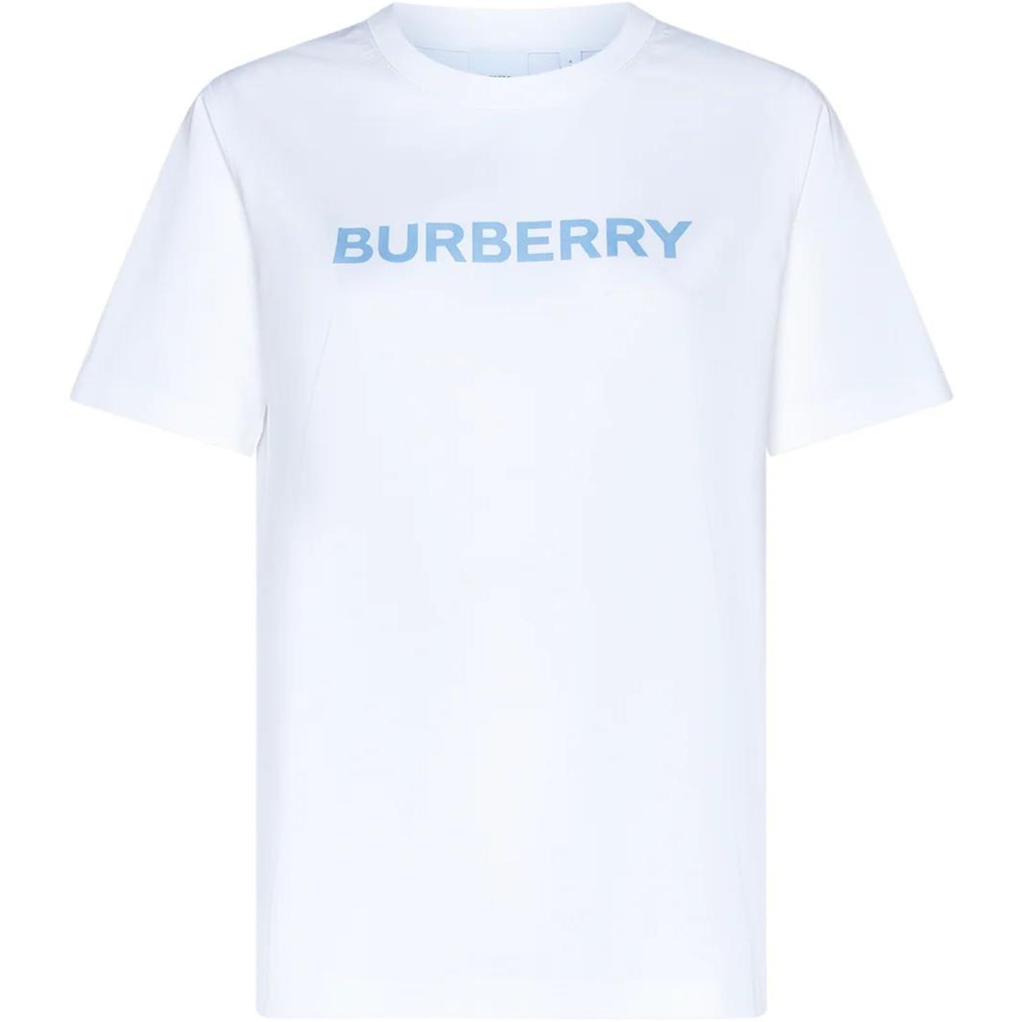 (Women) Burberry  White Letter Print Crewneck Short Sleeve T-Shirt. 80728811