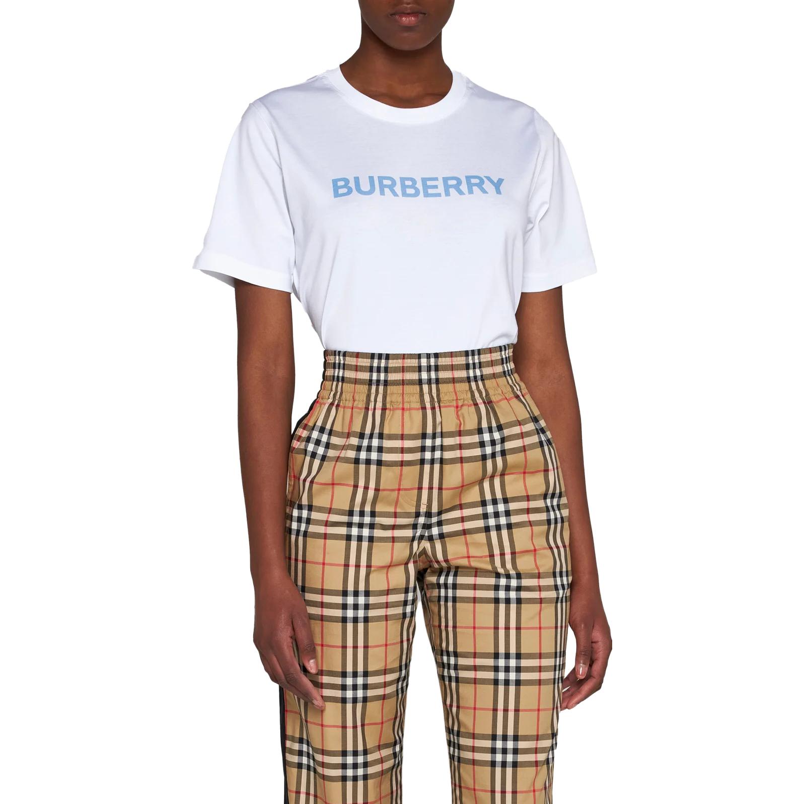 (Women) Burberry  White Letter Print Crewneck Short Sleeve T-Shirt. 80728811 圖 4