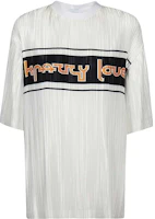 (Women) Burberry White Letter Stripe Print Casual Crew Neck T-Shirt 45671251 (Women) Burberry White Letter Stripe Print Casual Crew Neck T-Shirt 45671251
