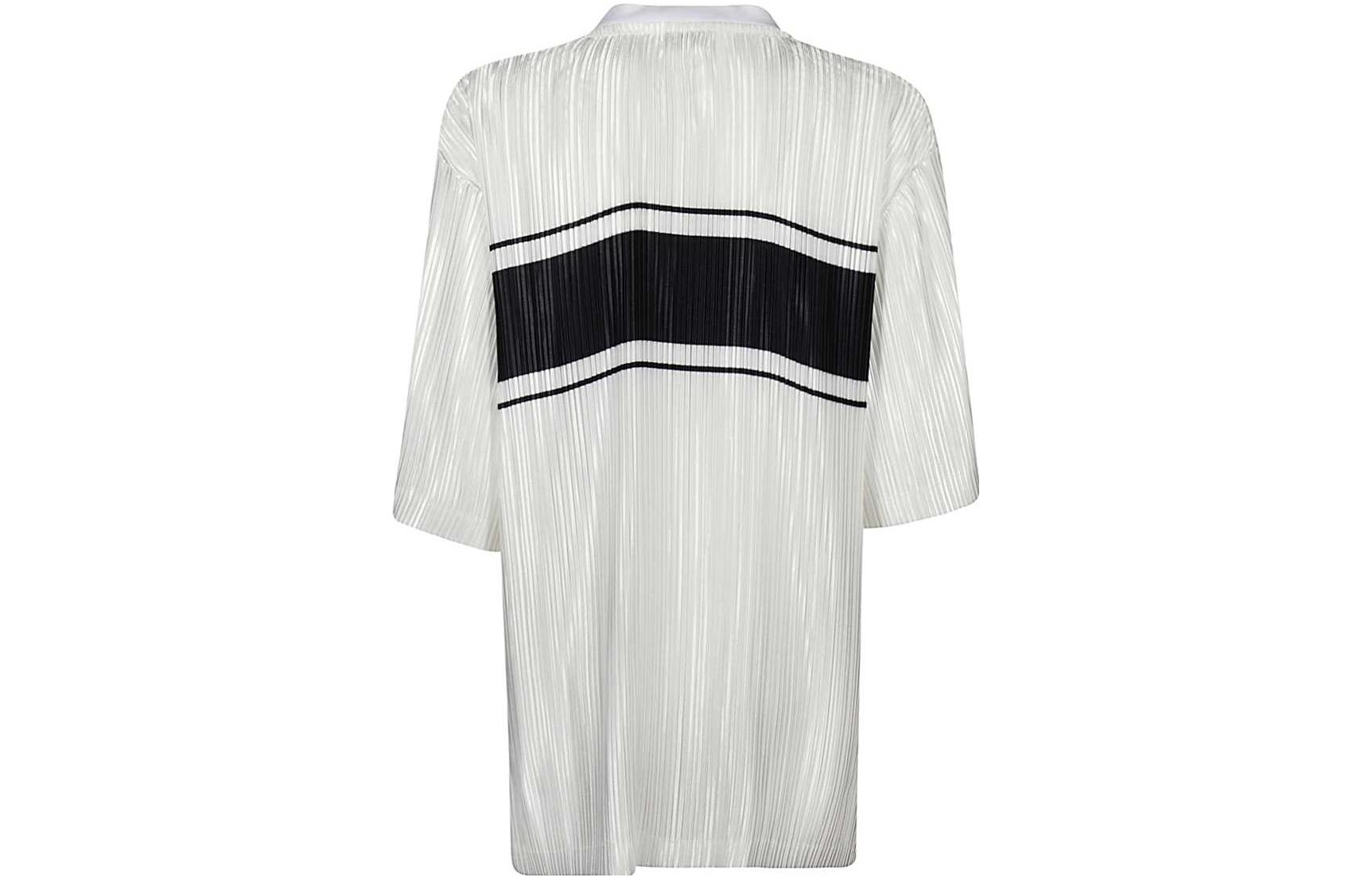 Lookbook (Women) Burberry  White Letter Stripe Print Casual Crew Neck T-Shirt 45671251