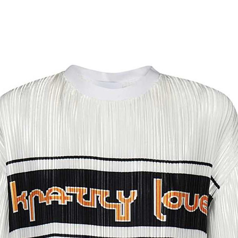 Details for (Women) Burberry  White Letter Stripe Print Casual Crew Neck T-Shirt 45671251