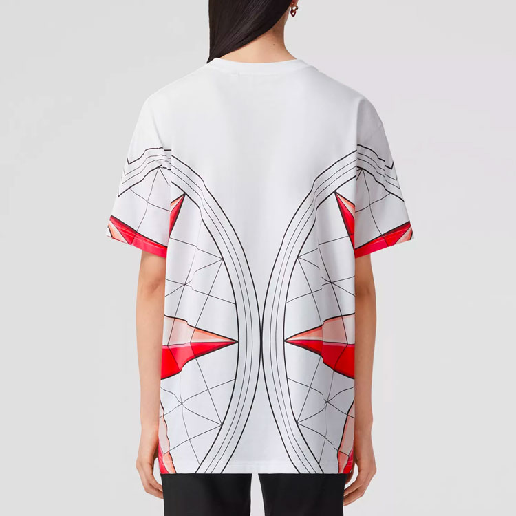 (Women) Burberry  White Logo Geometric Print Crew Neck T-Shirt. 80592931 圖 4