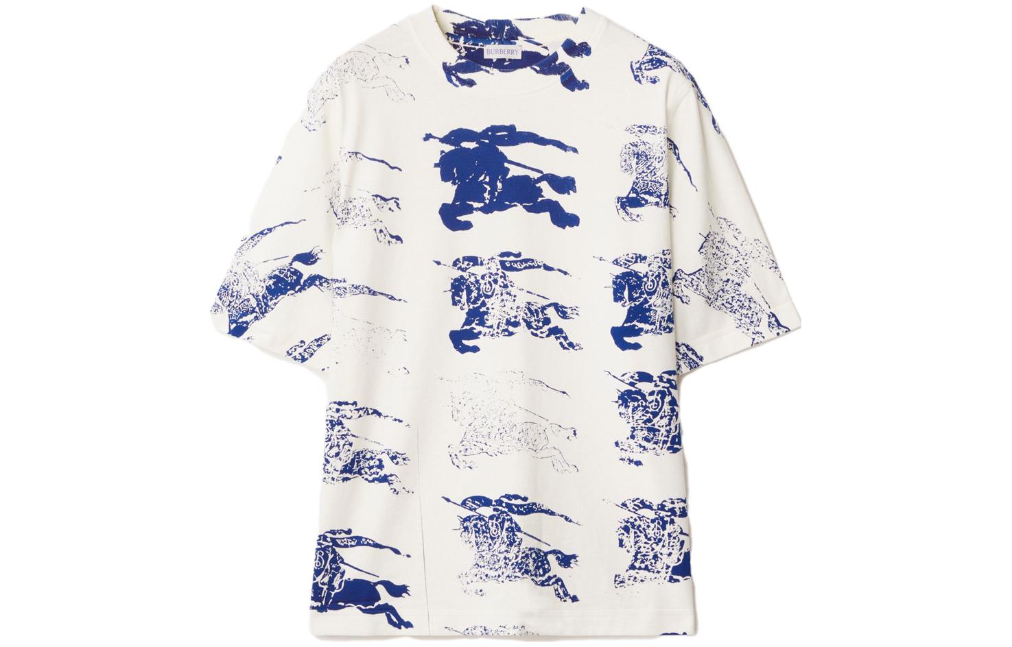 (Women) Burberry  White Logo Print Crew Neck Drop Shoulder T-Shirt. 80821281 圖 2