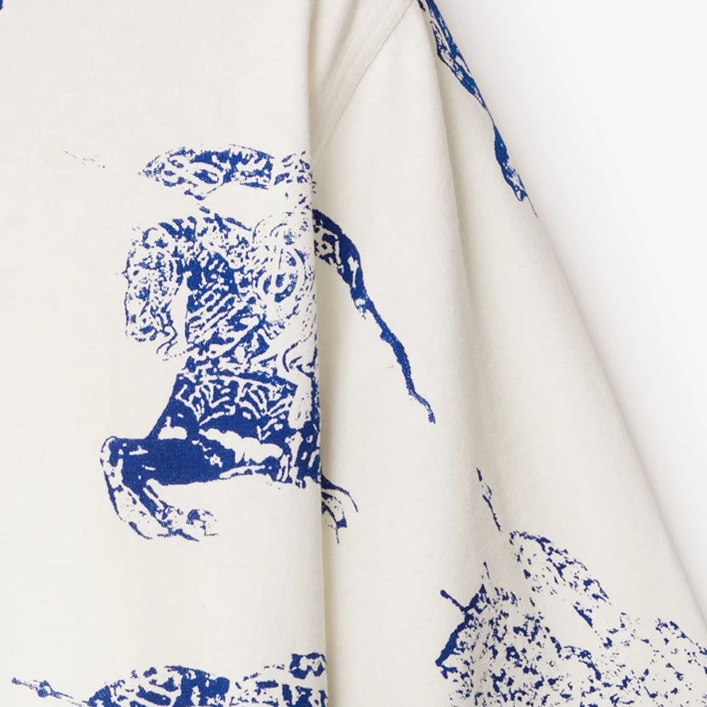 (Women) Burberry  White Logo Print Crew Neck Drop Shoulder T-Shirt. 80821281 圖 8