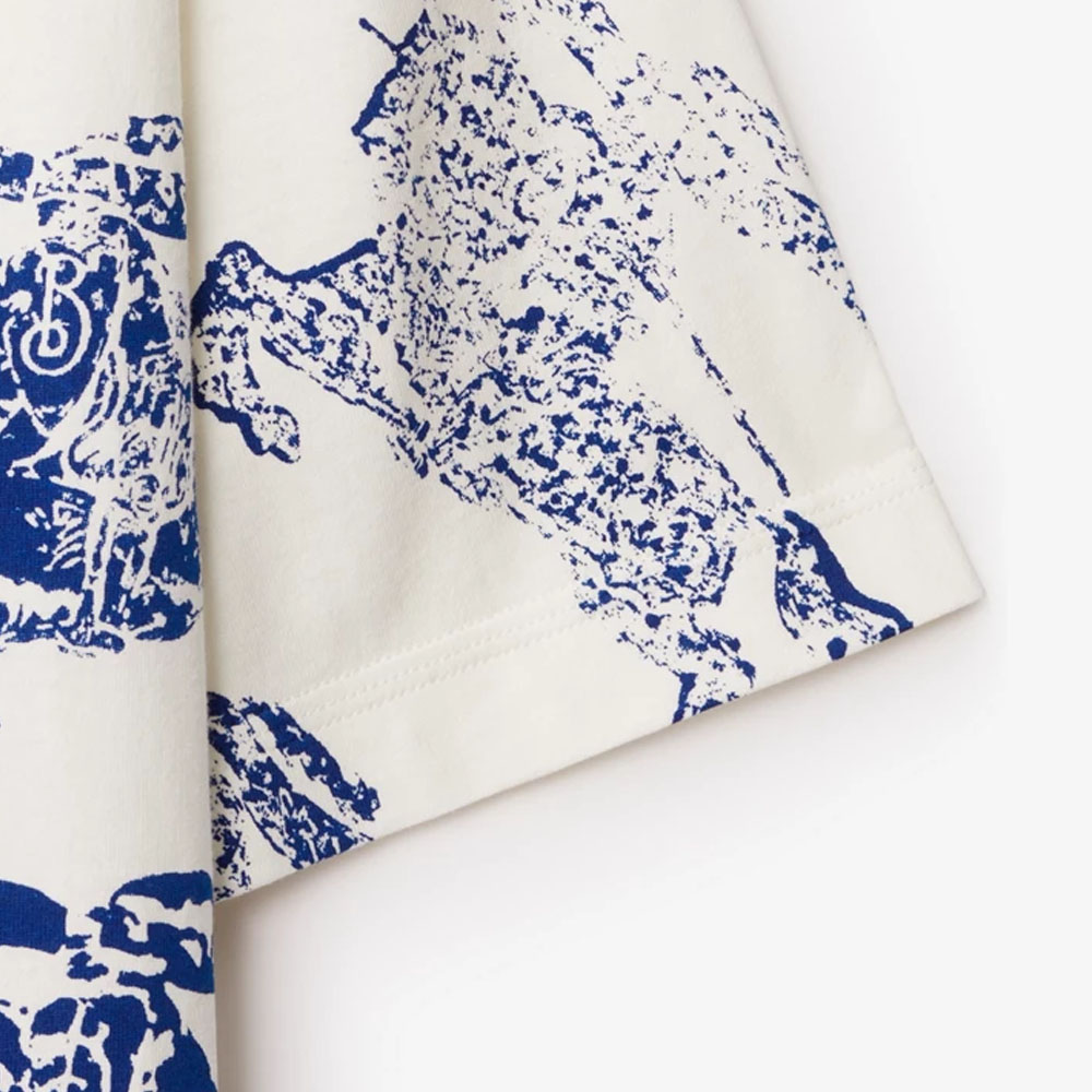 (Women) Burberry  White Logo Print Crew Neck Drop Shoulder T-Shirt. 80821281 圖 9