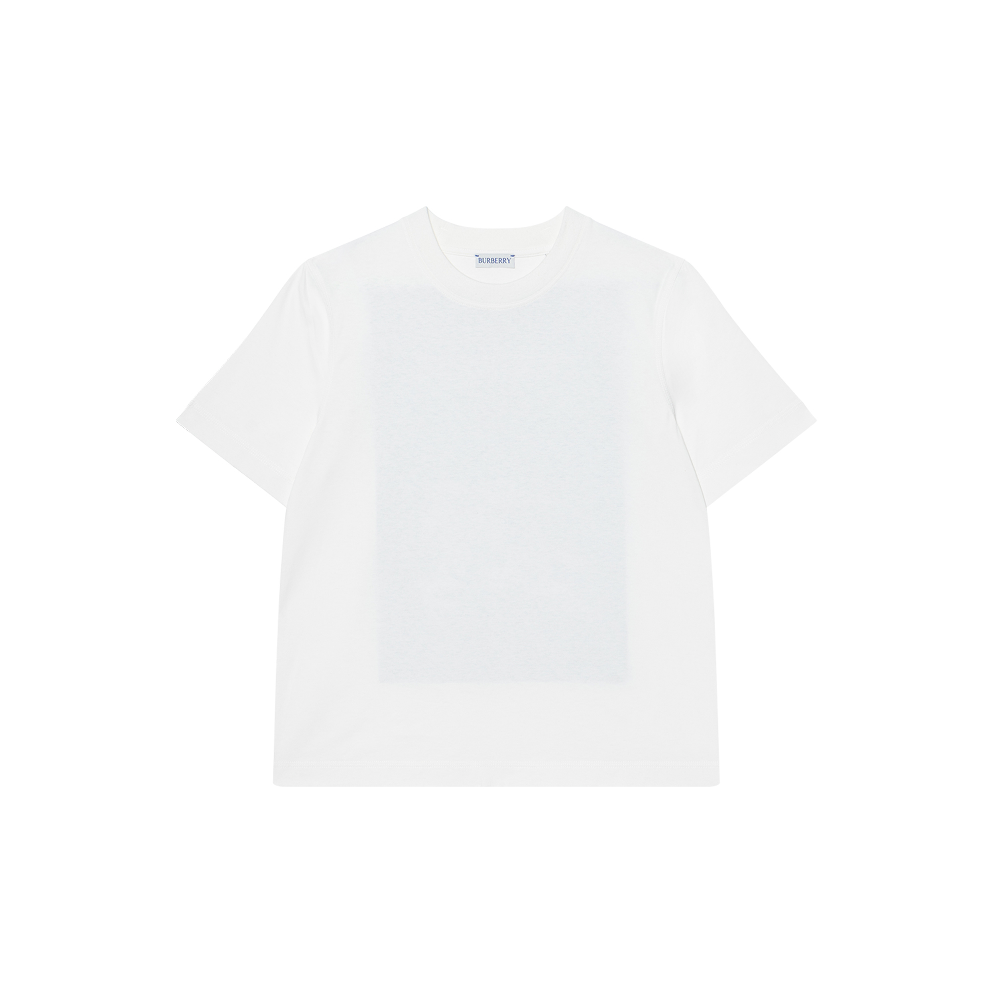 (Women) Burberry  White Logo Print Short Sleeve Comfortable Crewneck T-Shirt 80905481