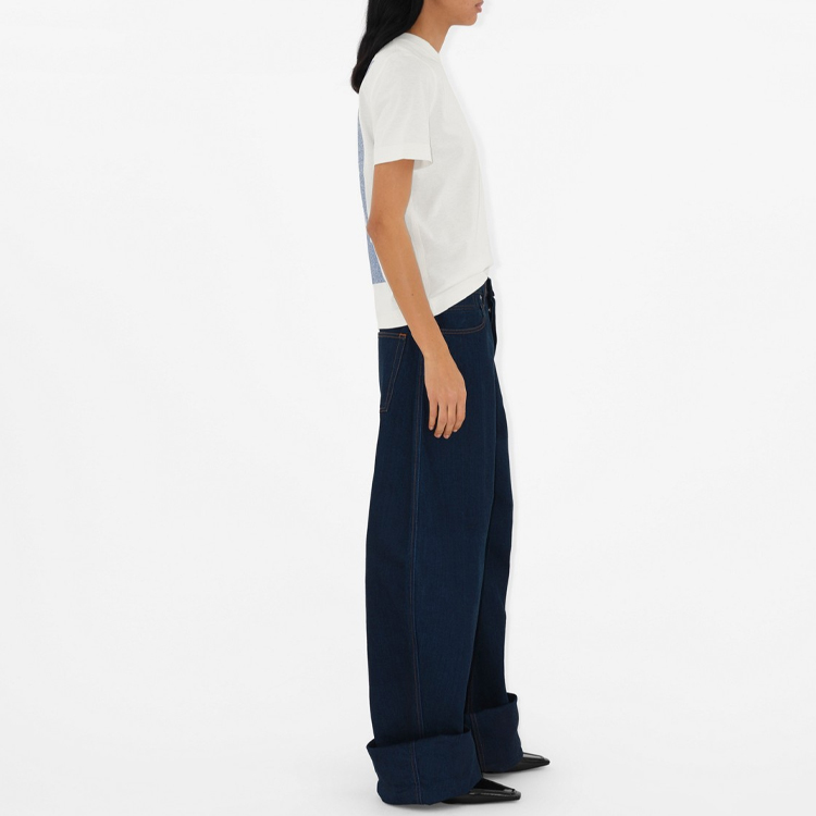 Details for (W) バーバリー ホワイト ロゴプリント クルーネック 半袖快適Tシャツ 80905481