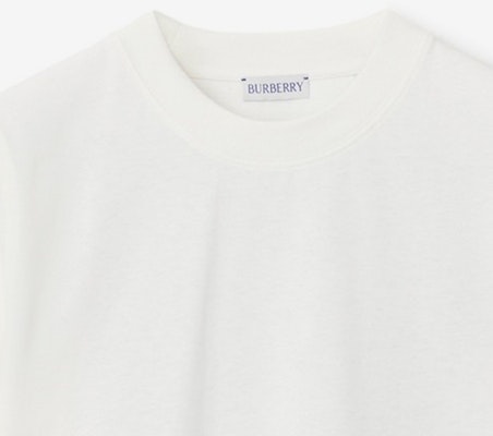 (W) バーバリー ホワイト ロゴプリント クルーネック 半袖快適Tシャツ 80905481 Sizing (W) バーバリー ホワイト ロゴプリント クルーネック 半袖快適Tシャツ 80905481