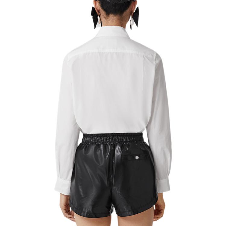 (Women) Burberry  White Logo Single-Breasted Long-Sleeve Shirt. 80630041 圖 4