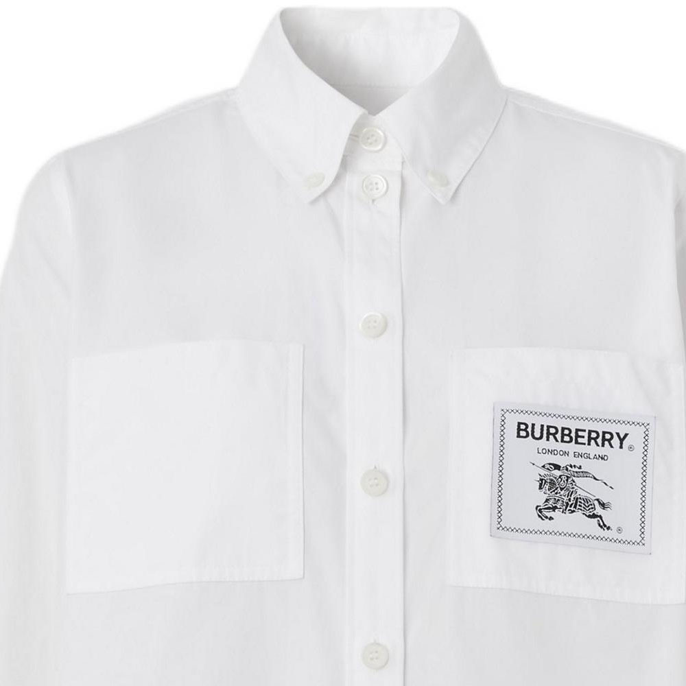 (Women) Burberry  White Logo Single-Breasted Long-Sleeve Shirt. 80630041 圖 6