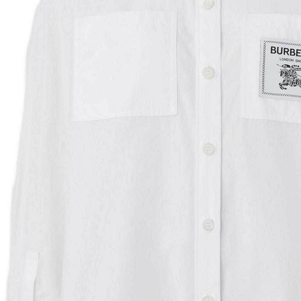 (Women) Burberry  White Logo Single-Breasted Long-Sleeve Shirt. 80630041 圖 7