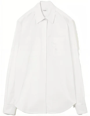 (Women) Burberry White Loose-Fit Long-Sleeve Shirt with Embroidered Logo. 80713631 Buy (Women) Burberry White Loose-Fit Long-Sleeve Shirt with Embroidered Logo. 80713631