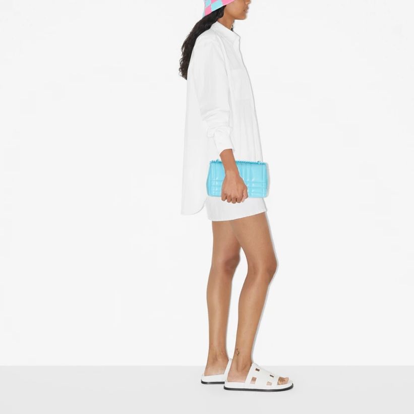 Purchase (Women) Burberry  White Loose-Fit Long-Sleeve Shirt with Embroidered Logo. 80713631