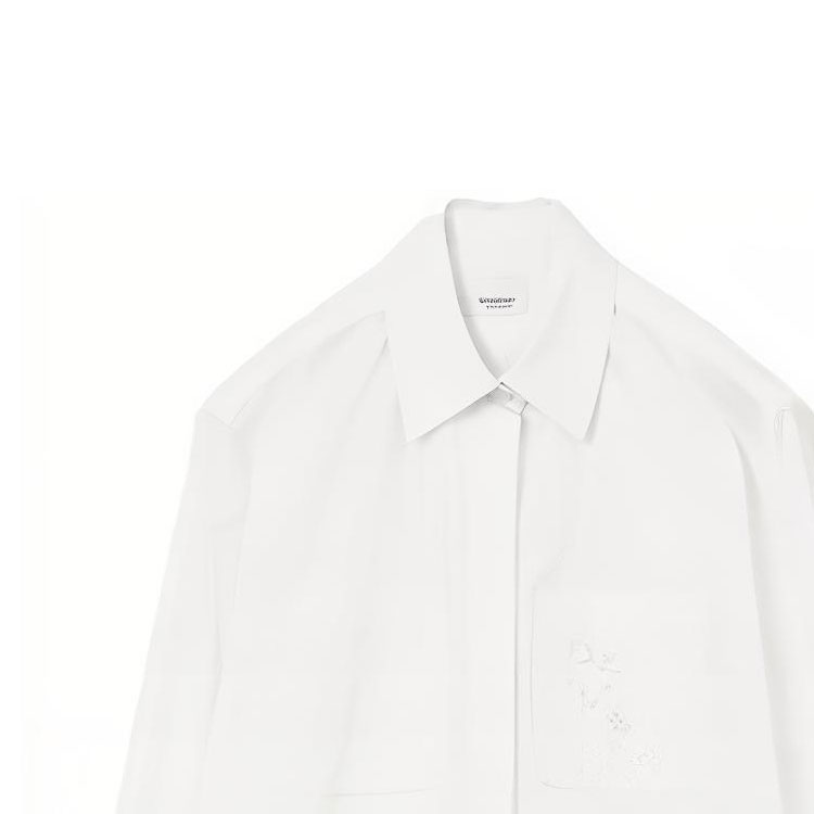 Details for (Women) Burberry  White Loose-Fit Long-Sleeve Shirt with Embroidered Logo. 80713631