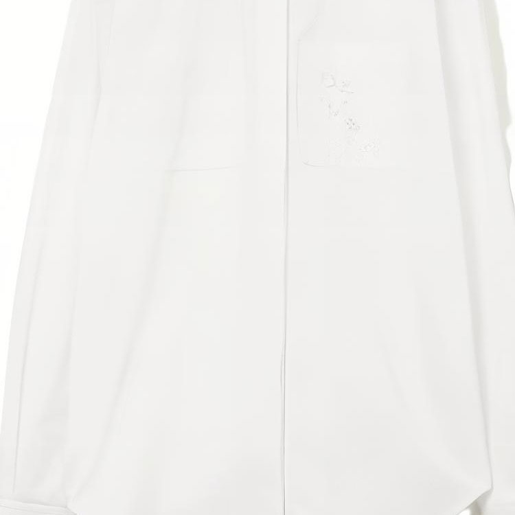 Sizing (Women) Burberry  White Loose-Fit Long-Sleeve Shirt with Embroidered Logo. 80713631