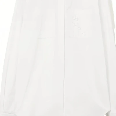(Women) Burberry White Loose-Fit Long-Sleeve Shirt with Embroidered Logo. 80713631 Sizing (Women) Burberry White Loose-Fit Long-Sleeve Shirt with Embroidered Logo. 80713631