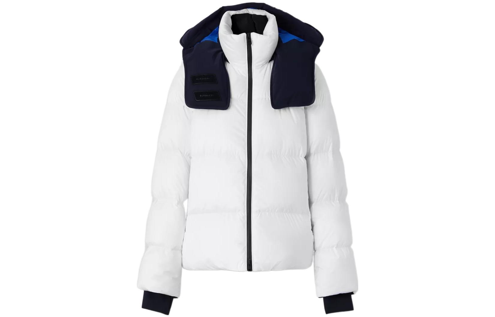 (Women) Burberry  White Nylon Down Jacket with Detachable Hood 80610381-WH