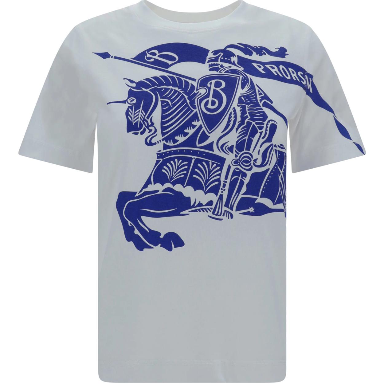 (Women) Burberry  White Paper-Cut Print Slim Fit Crew Neck T-Shirt. 80962291