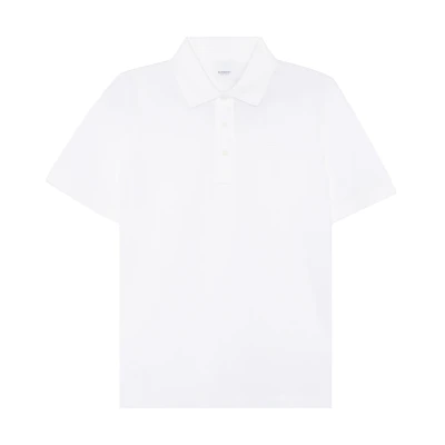 (Women) Burberry White Polo Shirt with Logo Embroidery. 80493821