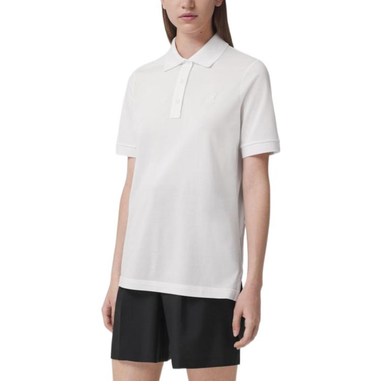 (Women) Burberry  White Polo Shirt with Logo Embroidery. 80493821 圖 6